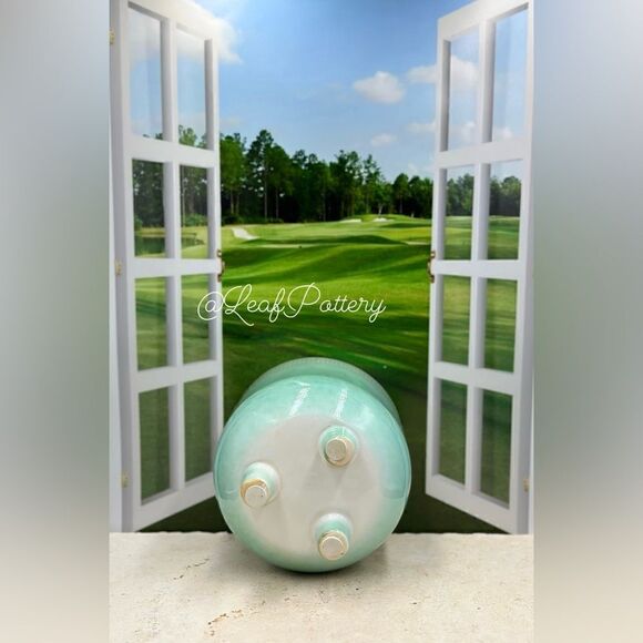 Jenna Turquoise Ceramic Planter Pot with Stud legs attached - Picture 9 of 10